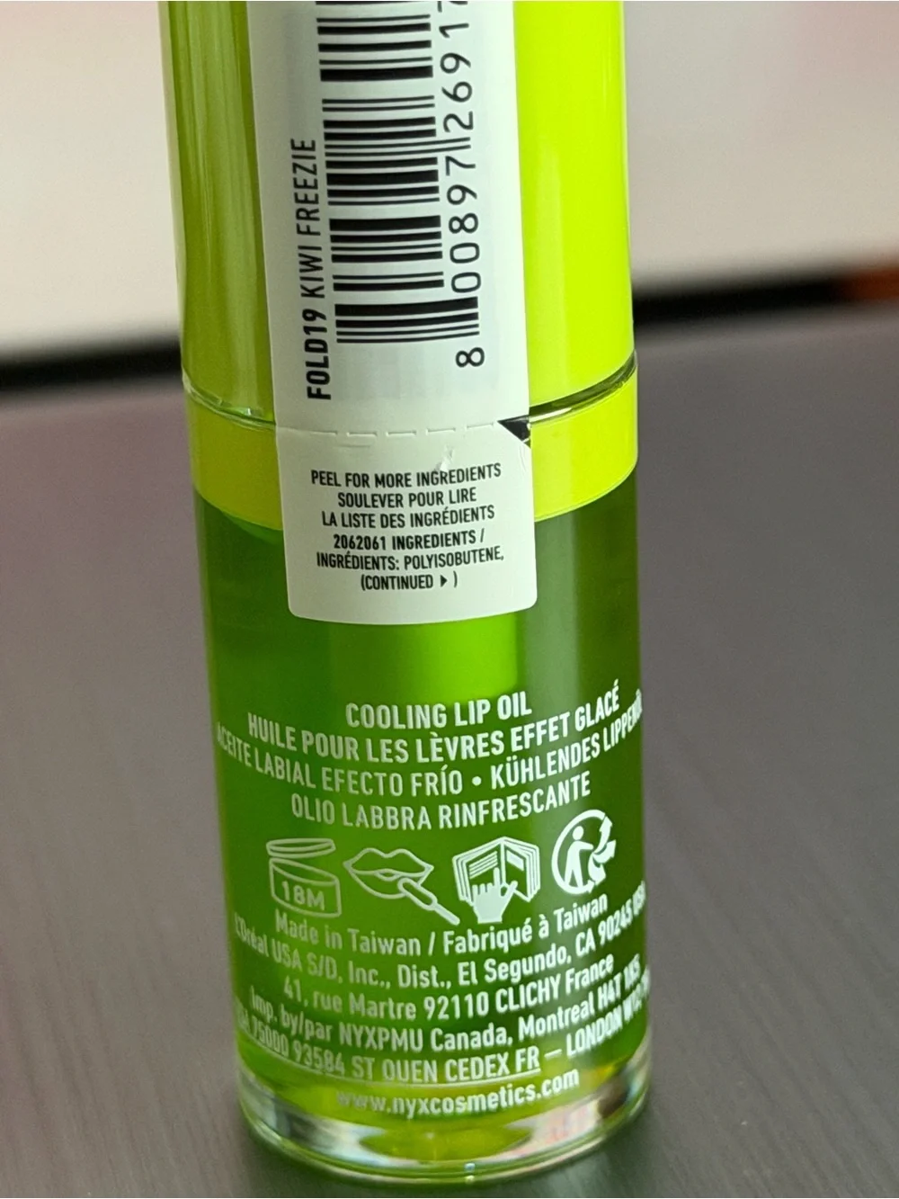 NYX Cooling Lip Oil in Neon Green